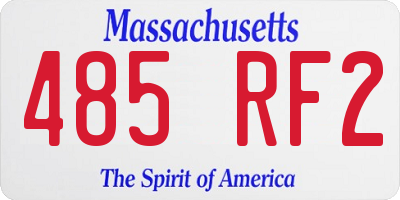 MA license plate 485RF2