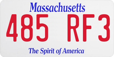MA license plate 485RF3