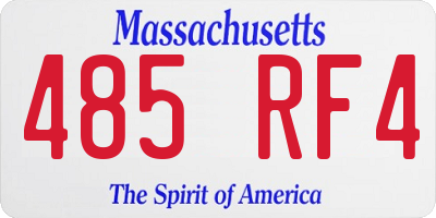 MA license plate 485RF4
