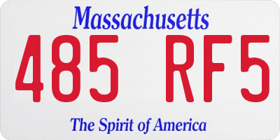 MA license plate 485RF5