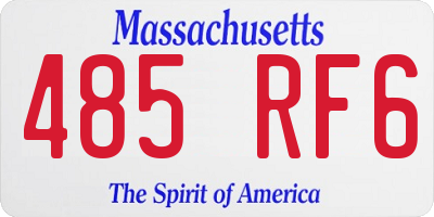 MA license plate 485RF6