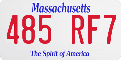 MA license plate 485RF7