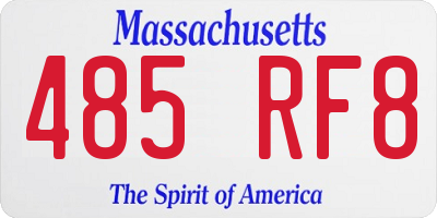 MA license plate 485RF8