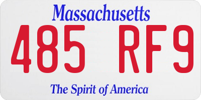 MA license plate 485RF9
