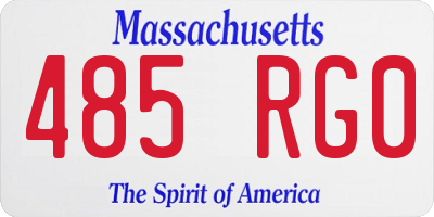 MA license plate 485RG0