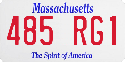 MA license plate 485RG1