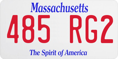 MA license plate 485RG2