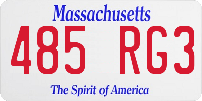 MA license plate 485RG3