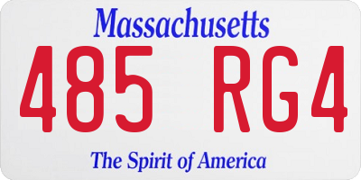 MA license plate 485RG4