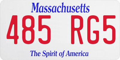 MA license plate 485RG5