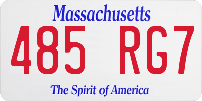 MA license plate 485RG7