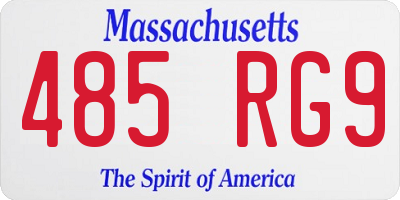 MA license plate 485RG9