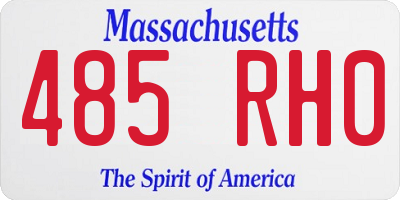 MA license plate 485RH0