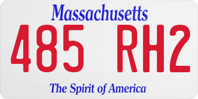 MA license plate 485RH2