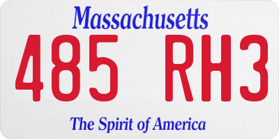MA license plate 485RH3
