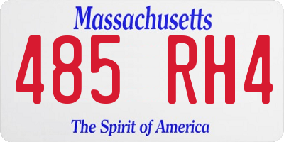 MA license plate 485RH4
