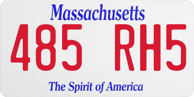 MA license plate 485RH5