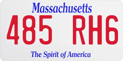MA license plate 485RH6