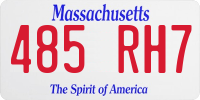 MA license plate 485RH7
