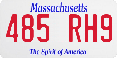 MA license plate 485RH9