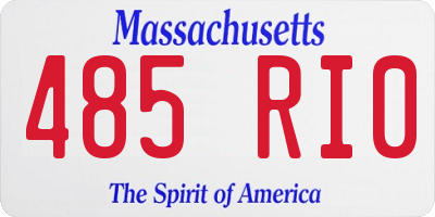 MA license plate 485RI0
