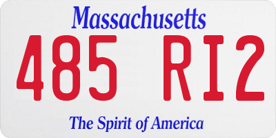 MA license plate 485RI2