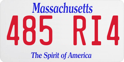 MA license plate 485RI4