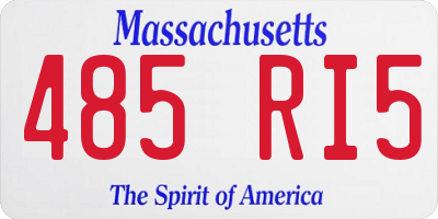 MA license plate 485RI5