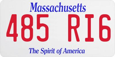 MA license plate 485RI6