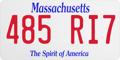 MA license plate 485RI7