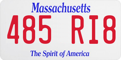 MA license plate 485RI8