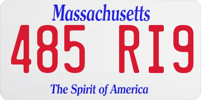 MA license plate 485RI9