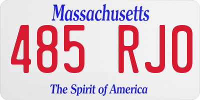 MA license plate 485RJ0