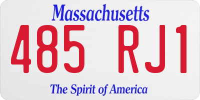 MA license plate 485RJ1
