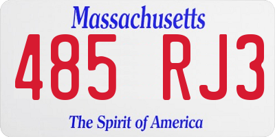 MA license plate 485RJ3