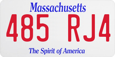 MA license plate 485RJ4
