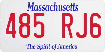 MA license plate 485RJ6