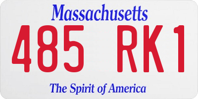 MA license plate 485RK1