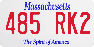 MA license plate 485RK2