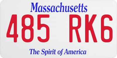 MA license plate 485RK6