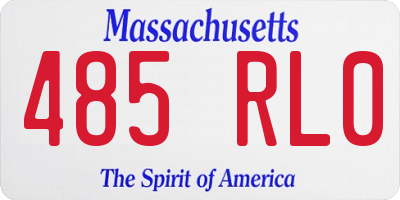 MA license plate 485RL0