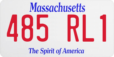 MA license plate 485RL1