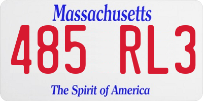 MA license plate 485RL3