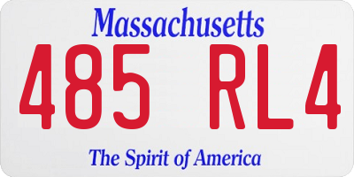 MA license plate 485RL4