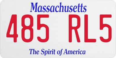 MA license plate 485RL5