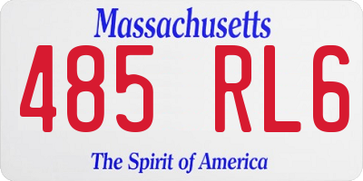 MA license plate 485RL6
