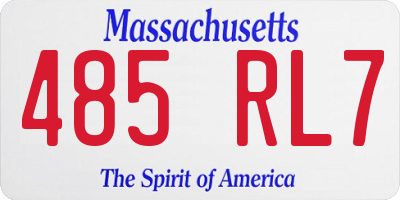 MA license plate 485RL7