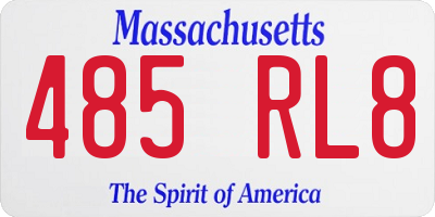MA license plate 485RL8