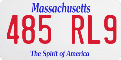 MA license plate 485RL9