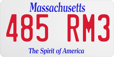 MA license plate 485RM3